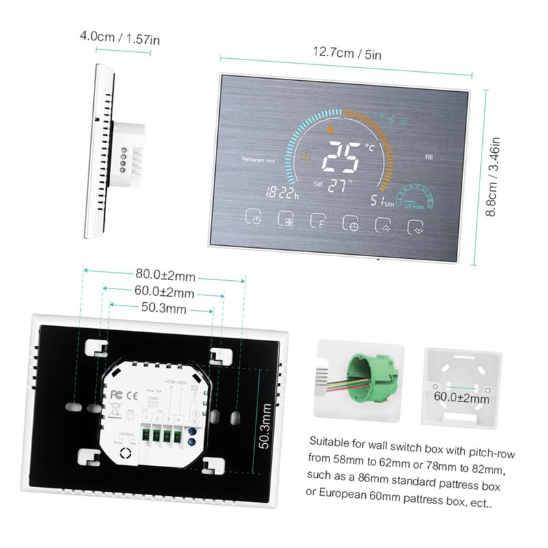 jojofuny Smart Touchscreen Thermostat -8000 Save Intelligent Thermoregulator Programmable Design