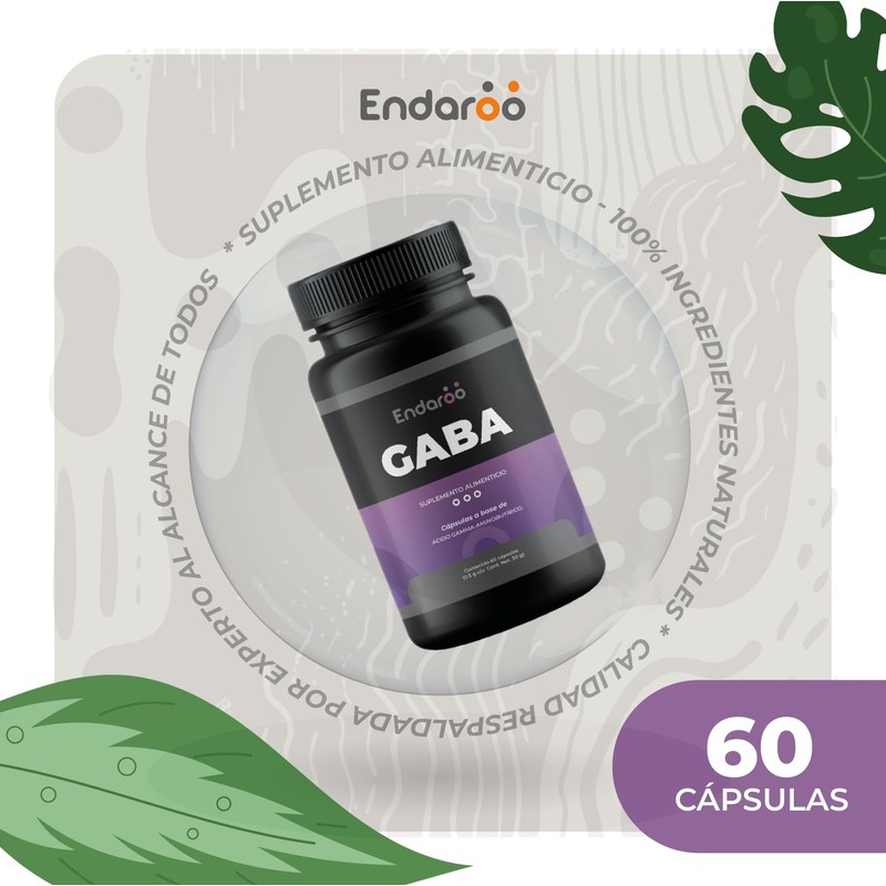 ENDAROO | GABA Suplemento Alimenticio de Ácido Gamma-Aminobutírico | 60