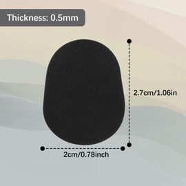 16Pcs Mouthpiece Cushions Alto Tenor Saxophone & Clarinet Mouthpiece Patches Oval Rubber Mouthpiece Patches Pads, Black-0.5mm