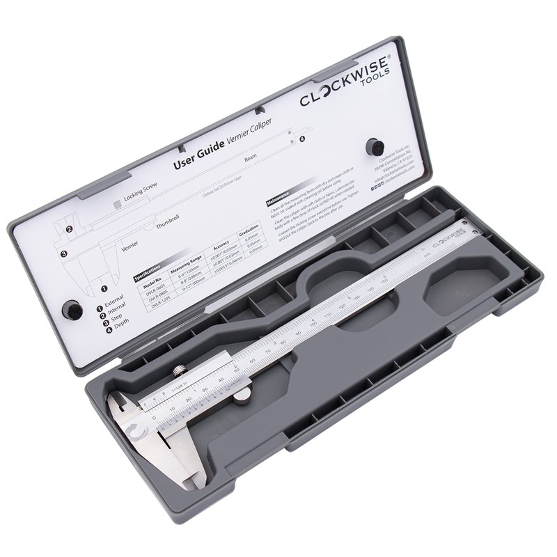 DVLR-0605 - Pinza Vernier de 150 mm (fracción)/métrica, acero inoxidable
