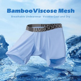 BAMBOO COOL Men's 360° Breathable Mesh Underwear Moisture-Wicking Boxer Briefs Cooling Performance,Multipack