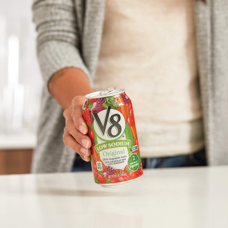 V8 Low Sodium 100% Vegetable Juice, 11.5 oz. Can