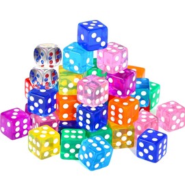 SULIUDAJI Set of 20 colourful dice 6-sided, 16 mm