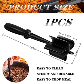 1 Pcs Mince Masher,Versatile Mince Meat Masher Tool for Hamburger Meat Beef Turkey,Handheld Heat Resistant Meat Chopper Ground Beef Masher,Ground Chopper for Home Kitchen Utensil Cookware