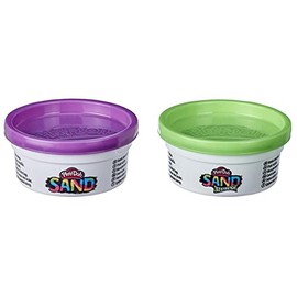 Hasbro Play-Doh Sand 2-Pack Assortment - 1 tub Purple Sand and 1 tub Green Sand Ez Stretch