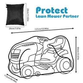 ValueHall Lawn Mower Tarpaulin Cover for Lawn Tractor 210D Polyester Fibres Waterproof UV Protection Protective Cover Garage Dust Protection Weather Protection Cover for Lawnmower V7119