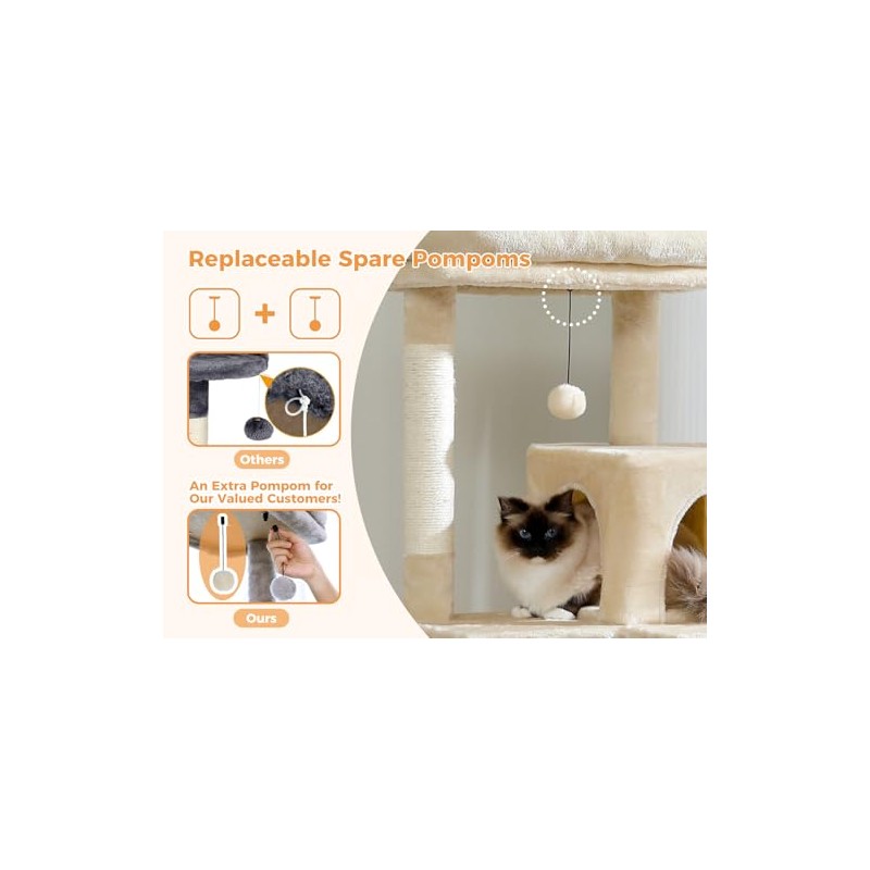 MUTTROS Replacement Cat Tree Balls - Set of 6-Beige