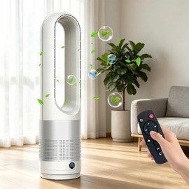 Rotorless Fan with Remote Control, Tower Fan, Cooling Ace Fan, Air Cooler, Mobile Air Conditioner, 8 Gears, 80° Oscillation, 8H Timer, 30 W Energy Saving Bladeless Fan for Bedroom Home