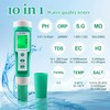 Hydrogen Water Tester 10 in 1 Resistivity/Fertility/H2/pH/TDS/EC/ORP/S.G/Salt/Temp Meter with ATC