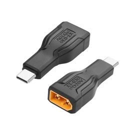CERRXIAN USB C to XT60 Adapter, 100W 20V 5A Type-C Male to XT60 Male Charging Connector for RC Car, FPV Drone, Energy Storage, Outdoor Power, Monitor - 2 Pack