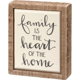 Primitives by Kathy Inset Box, Hand Illustrated Design Home Décor Sign, Cream, Wood