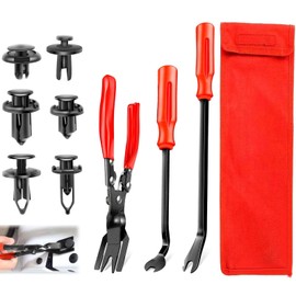 ANBOO 3 Pieces Car Trim Removal Tool with 120 Rivets Plastic Clips Car Rivet Removal Clips