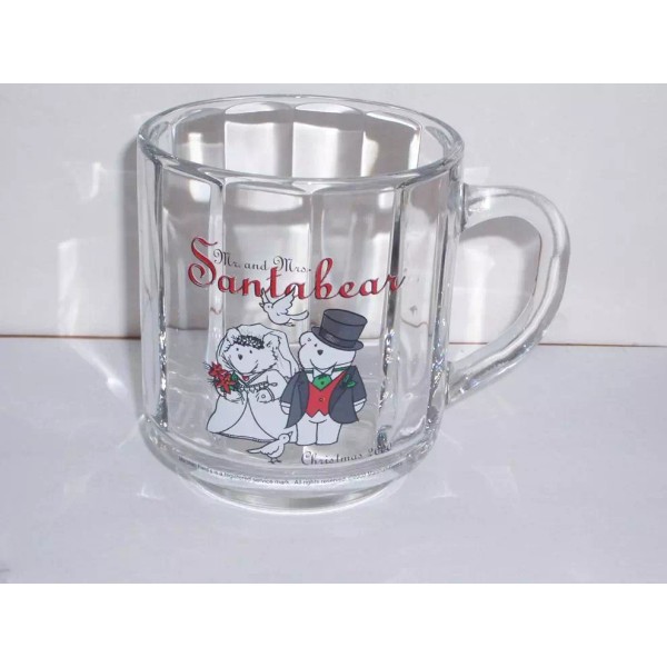 Marshall Field's 2000 Marshall Field's SANTA BEAR Glass Mug -