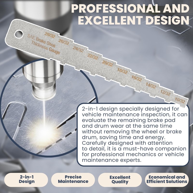Zookpr Brake Pad Measuring Tool Brake Pad Thickness Gauge Technician