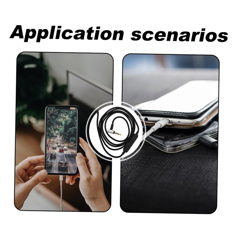 KICHOUSE 1pc Headphone Audio Cable Line Control Compatible Connector Replacement