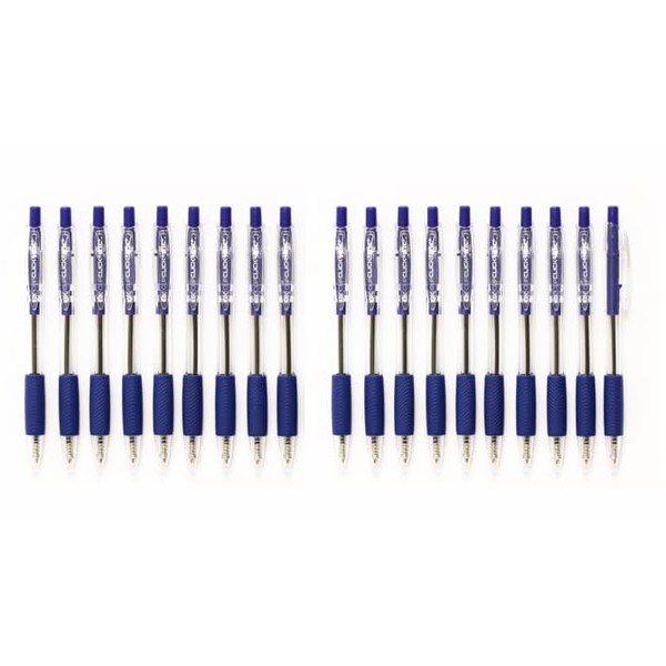 Generic Clip Click Retractable Ball Point Pens, 1.0 mm Blue