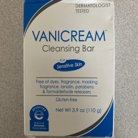 Vanicream Cleansing Bar Sensitive Skin Mild Paraben Free Fragrance Free 3.9oz