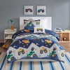 Kids Bedding Boys Orange & Green Monster Trucks Blue Full/Queen