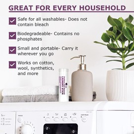 Laundry Stain Remover Stick – Pre Wash Spot Cleaner for Fabric Clothing on Cotton, Wool, Synthetics - Easy Removal of Grease, Blood, Coffee, Ink, Lipstick, Wine, Grass Soil | Clean On The Go (4 Pack)