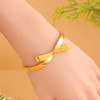 LUREME Golden Bowknot Bowtie Open Bangle Cuff Bracelets for Women(bl003590)
