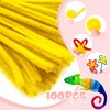 TOAOB 100pcs Pipe Cleaners Yellow Pipe Cleaners Chenille Stems 6mm