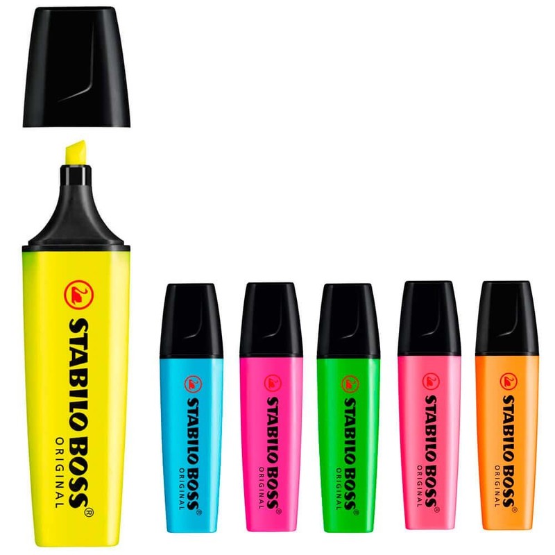 Highlighter - STABILO BOSS ORIGINAL Tub of 6 Assorted Colours