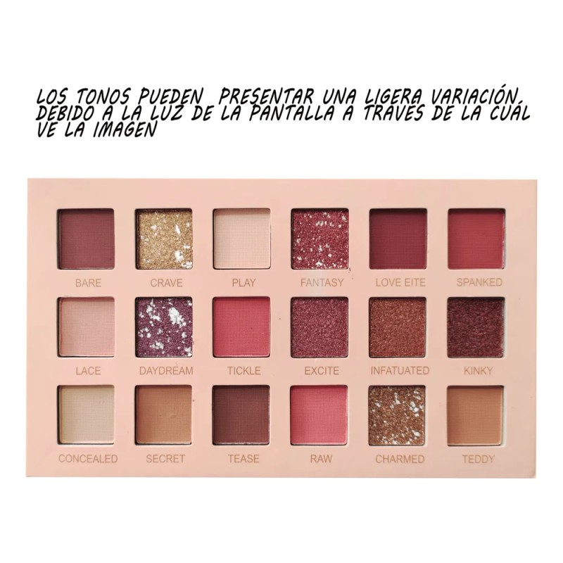 Paletá De Sombras Bare Maquillaje Para Ojos18 Tonos Neutros Nude