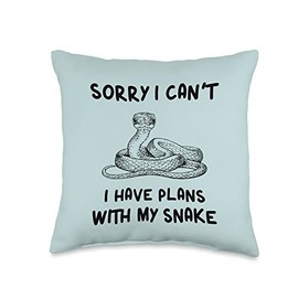 Funny Rough Green Snake Mom Grass Snake Lovers Sorry I Can't I Have Plans Green Snake Throw Pillow, 16x16, Multicolor
