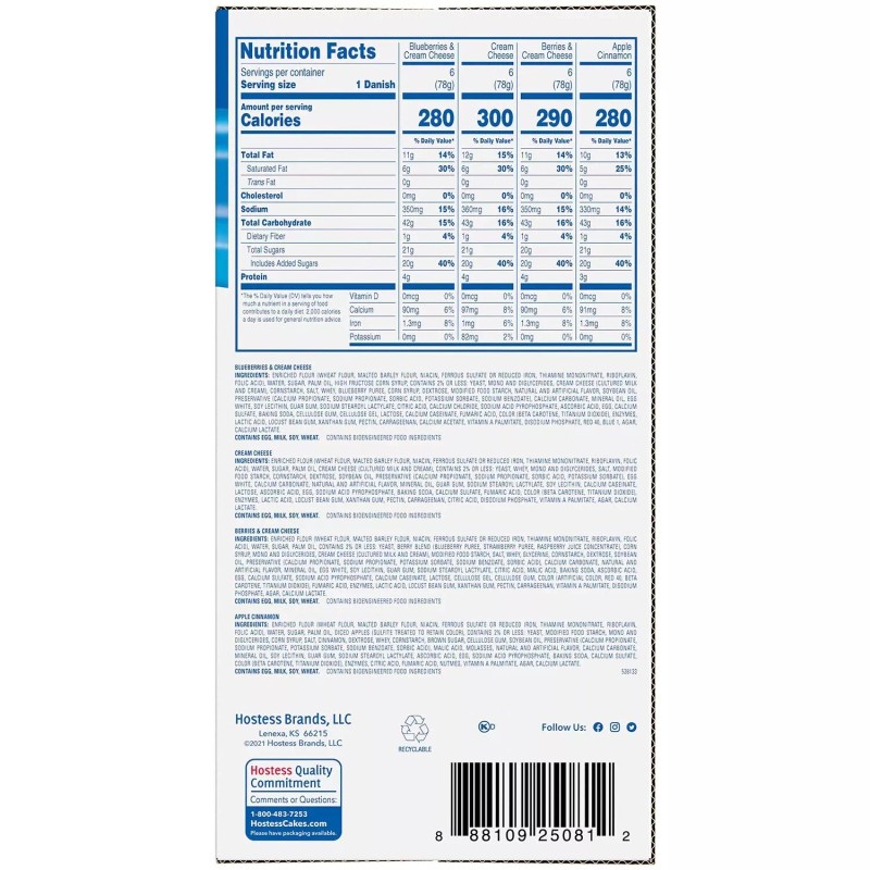 Hostess Variety Pack Danish, 2.75 oz., 24 ct.