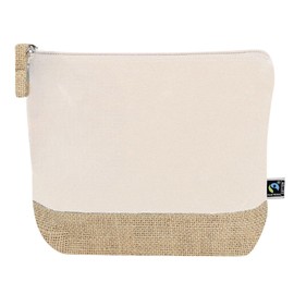 Fairtrade Cotton and Jute Wash Bag 21.5 x 16.5 x 5 cm, natural, Classic