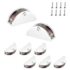 Qrity Pack of 8 Glass Holder Glass Clamp, Adjustable Glass Holder, Zinc Alloy Glass Bracket, Glass Shelf Support for 8-12 mm Thick Glass