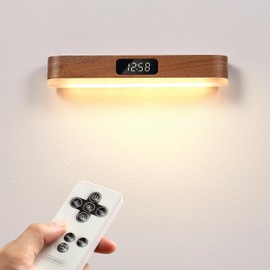 Generic Touch Wall Light with Romote Control,Magnetic Night Light with Timer Mode,3 Ways Dimmable Warm White Bedside Lamp for Bedrooms(Sapele)