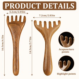2 Pcs Massage Comb, Wooden Deer Antlers Scalp Massager, Sandalwood Deer Antlers Wide Tooth Comb for Relaxation & Stress Relief, Hair Growth Stimulator