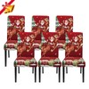 Jaotto Christmas Chair Covers, Set of 6, Universal, Stretch Modern, Chair Covers, Swing Chairs, Elastic, Durable Chair Covers for Holiday Decoration, Christmas (Red Wine/Xmas, Pack of 6)