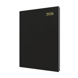Collins - Essential - 2026 12 Month Calendar Year Planner, Day-To-Page Diary, A4 Hard Cover - Black (ESSA41.99-26)