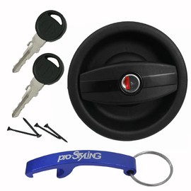 Door Lock Lock Door Bolt Caravan Motorhome Caravan Boat Black Outer Part Clockwise in Set with pro-Styling Keyring