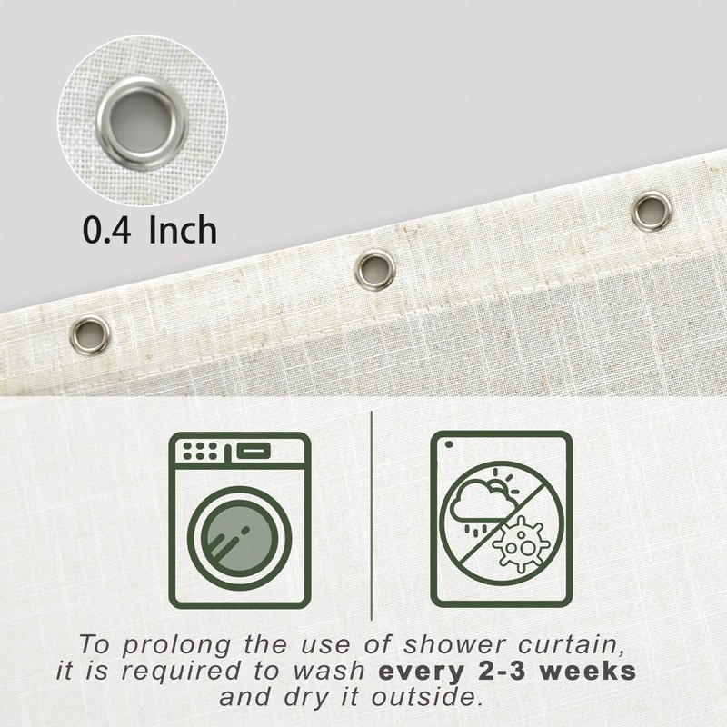 KOUFALL 78 Inch Shower Curtain 72 x 78 Inches Long,Linen