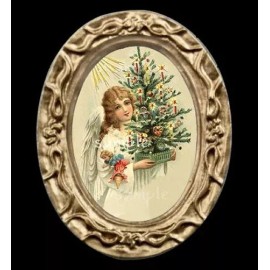 Unbranded Vintage Christmas Angel Miniature Dollhouse Picture