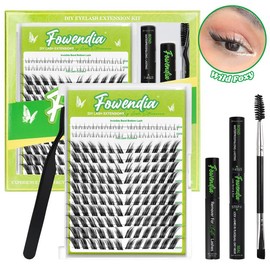 Fowendia Lashes Fox Cat Foxeyelash Eye Lashes | Waterproof Lash Clusters Kit C/D Curl DIY Lash Extension Kit and Lash Clusters 8-18mm with Bond, Seal, Remover | Super Fine Invisible Band Lashes, Glue-Free Cat Eyelashes Lower Lashes Extensions:_Fairy Fox