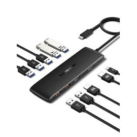 Lemorele 10 -in-1 USB C Docking Station for Laptop Dell Mac HP Lenovo, 10Gbps USB C Hub with 2 HDMI, 4*USB 3.1 10Gbps Data Port, 100W PD Charging, 3 USB 2.0 for Keybord, Mouse