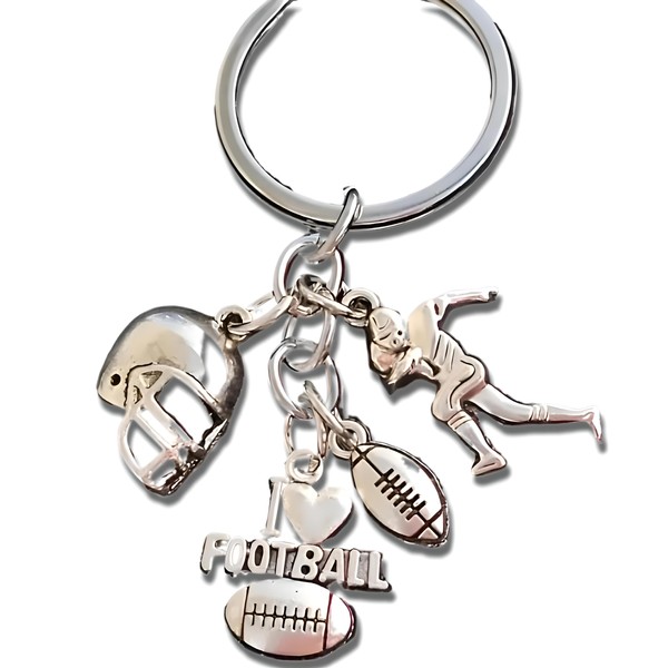 21-Piece Football Pendants DIY Keychain Set - Customizable with Interchangeable