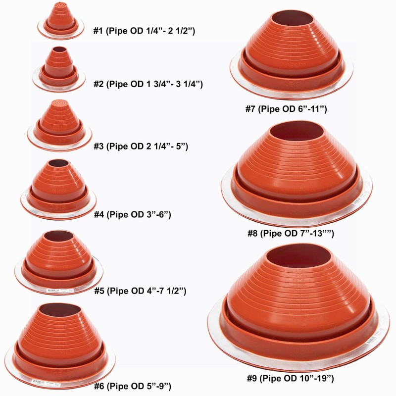EAGLE 1 Silicone Flexible Roofing Pipe Flashing Boots - On