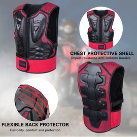 Kids Motocross Vest for Dirt Bike ATV Skateboard,Children Body Armor Protection with Knee Pads Eblow Pads for Cycling Skating (Blue)