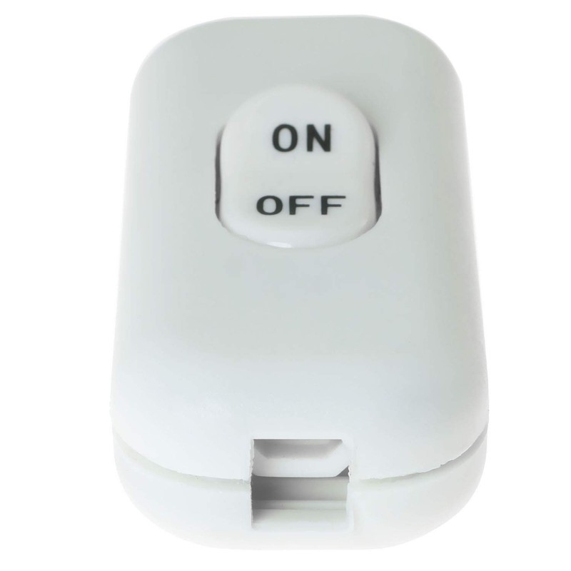 E-outstanding Inline Cord Switch On/Off White Button Feed Cord Switch