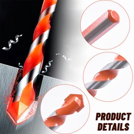 Multi-purpose drill set, 7 pieces, diameter 3, 4, 5, 6, 8, 10, 12 mm, universal drill set professional for wood, sheet metal, plasterboard, (stainless steel) steel, masonry and much more for drills / cordless screwdrivers