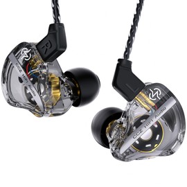 YINYOO CCZ DC01 Pro in Ear Monitor Headphones, iems for Gaming, Professional Gaming Earbuds Super Bass Wired Earphones with 1DD, Patent Ear fins, Patent Ear tips, for Singers Musicians (black without mic)