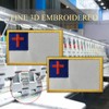2PCS Cross Flag Patches Embroidered Morale Patch Hook and Loop