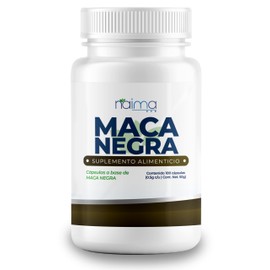 Maca Negra 100 cápsulas 500mg - 100% Natural - Organica y Sin Rellenos - Pure Organic Black Maca