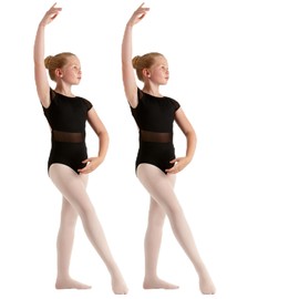 2 Pairs Dance Ballet Footed Tights (Age 7-9) (Tan)