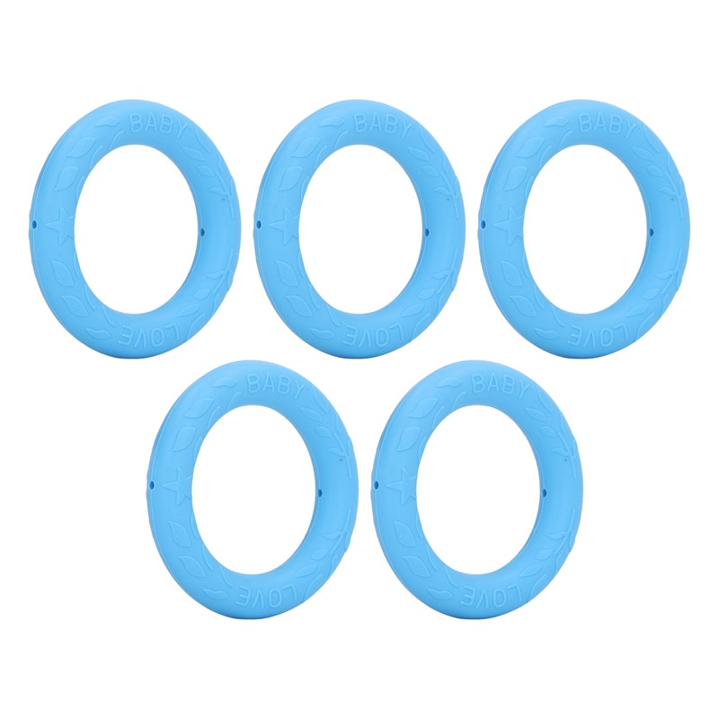 5pcs Baby Soft Silicone Teething Ring Toy Infant Safe Elastic